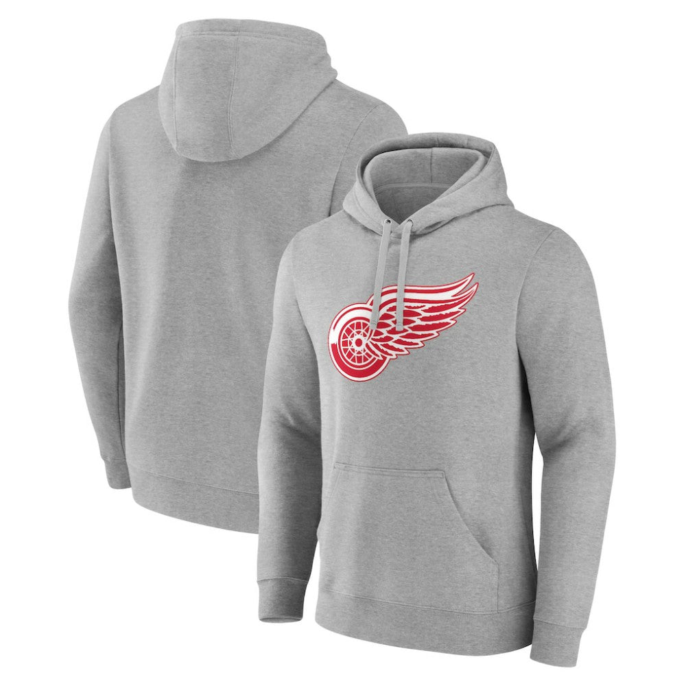 NHL Detroit Red Wings Primary Team Logo Pullover Hoodie - Gray