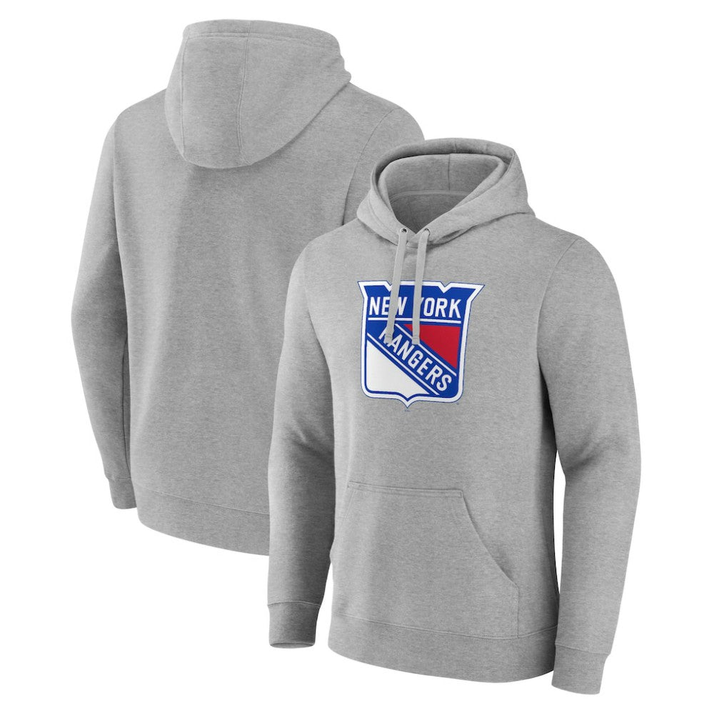 NHL New York Rangers Primary Team Logo Pullover Hoodie - Gray