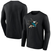 NHL San Jose Sharks Primary Logo Team Long Sleeve T-Shirt - Black