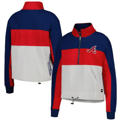 Atlanta Braves The Wild Collective Women's Color Block Half-Zip Jacket - Red/Navy Jackets