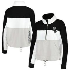 Chicago White Sox The Wild Collective Women's Color Block Half-Zip Jacket - Black/White Jackets