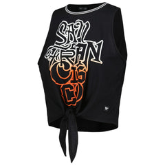 San Francisco Giants The Wild Collective Women's Twisted Tie Front Tank Top - Black Tanks