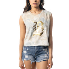 Detroit Tigers The Wild Collective Women's Washed Muscle Tank Top - White Tanks