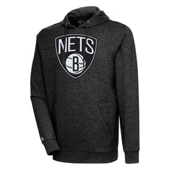 Brooklyn Nets Antigua Action Pullover Hoodie Heather Black