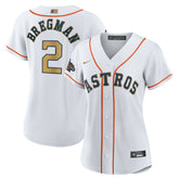 MLB Alex Bregman Houston Astros Nike Women's 2023 Gold Collection Replica Player Jersey - White/Gold