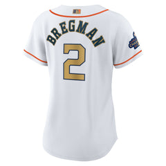MLB Alex Bregman Houston Astros Nike Women's 2023 Gold Collection Replica Player Jersey - White/Gold