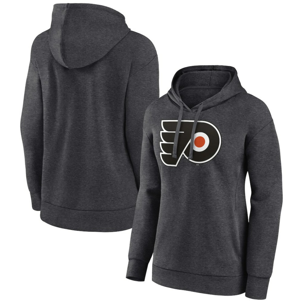 NHL Philadelphia Flyers Women's Primary Logo Pullover Hoodie - Charcoal