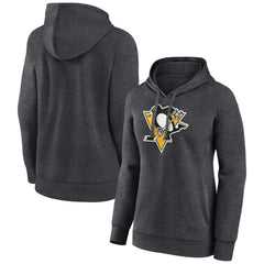 NHL Pittsburgh Penguins Women's Primary Logo Pullover Hoodie - Charcoal