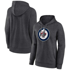 NHL Winnipeg Jets Women's Primary Logo Pullover Hoodie - Charcoal