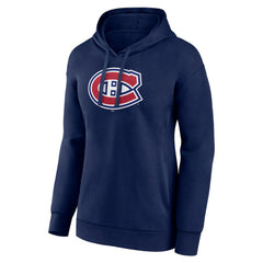 NHL Montreal Canadiens Women's Primary Logo Pullover Hoodie - Navy