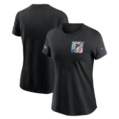 Atlanta Falcons Women's Crucial Catch Sideline Tri-Blend T-Shirt Black