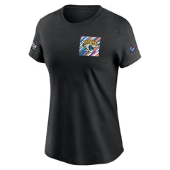 Jacksonville Jaguars Women's Crucial Catch Sideline Tri-Blend T-Shirt Black