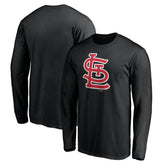 St. Louis Cardinals Official Team Logo Long Sleeve T-Shirt - Black T-shirts