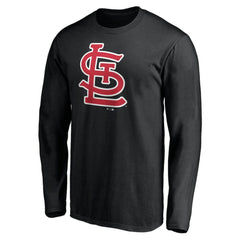 St. Louis Cardinals Official Team Logo Long Sleeve T-Shirt - Black T-shirts