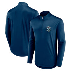 NHL Seattle Kraken Fanatics Mock Neck Quarter-Zip Top - Deep Sea Blue
