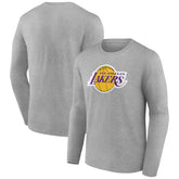Los Angeles Lakers Primary Team Logo Long Sleeve T-Shirt Gray
