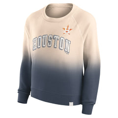Houston Astros Fanatics Women's Luxe Lounge Arch Raglan Pullover Sweatshirt - Tan/Navy Pullover