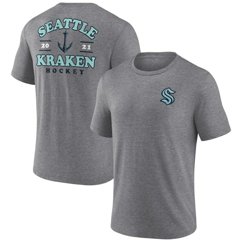 NHL Seattle Kraken Fanatics Winger Tri-Blend T-Shirt - Heather Gray