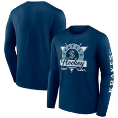 NHL Seattle Kraken Fanatics Rinkside Long Sleeve T-Shirt - Deep Sea Blue