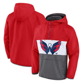NHL Washington Capitals Fanatics Flagrant Foul Anorak Raglan Half-Zip Hoodie Jacket - Red