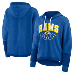 Los Angeles Rams Women's Lightewight Modest Crop Lounge Helmet Arch Pullover Hoodie Royal