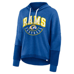 Los Angeles Rams Women's Lightewight Modest Crop Lounge Helmet Arch Pullover Hoodie Royal