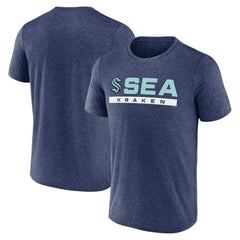 NHL Seattle Kraken Fanatics Playmaker T-Shirt - Heather Deep Sea Blue