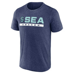NHL Seattle Kraken Fanatics Playmaker T-Shirt - Heather Deep Sea Blue