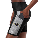 Baltimore Ravens Certo Women's High Waist Logo Two-Pocket Biker Shorts Black