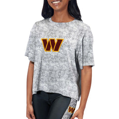 Washington Commanders Certo Women's Cropped Turnout T-Shirt Gray