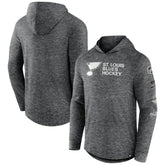 NHL St. Louis Blues Fanatics Stacked Long Sleeve Hoodie T-Shirt - Heather Charcoal