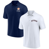 Houston Astros Fanatics Two-Pack Logo Lockup Polo Set - Navy/White