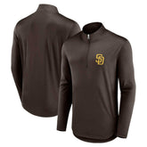 San Diego Padres Fanatics Quarterback Quarter-Zip Top - Brown Tops