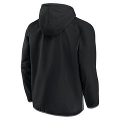 Brooklyn Nets Anorak Flagrant Foul Color-Block Raglan Hoodie Half-Zip Jacket Black/Gray