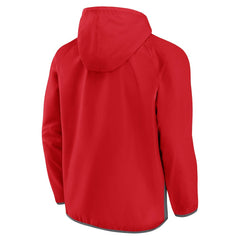 Chicago Bulls Anorak Flagrant Foul Color-Block Raglan Hoodie Half-Zip Jacket Red/Gray