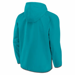 Charlotte Hornets Anorak Flagrant Foul Color-Block Raglan Hoodie Half-Zip Jacket Teal/Gray