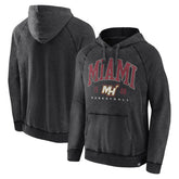 Miami Heat Foul Trouble Snow Wash Raglan Pullover Hoodie Heather Charcoal