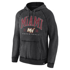 Miami Heat Foul Trouble Snow Wash Raglan Pullover Hoodie Heather Charcoal