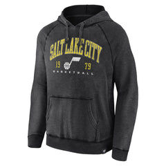 Utah Jazz Foul Trouble Snow Wash Raglan Pullover Hoodie Heather Charcoal