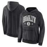 Brooklyn Nets Foul Trouble Snow Wash Raglan Pullover Hoodie Heather Charcoal