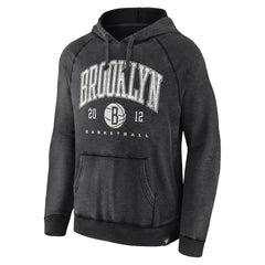 Brooklyn Nets Foul Trouble Snow Wash Raglan Pullover Hoodie Heather Charcoal