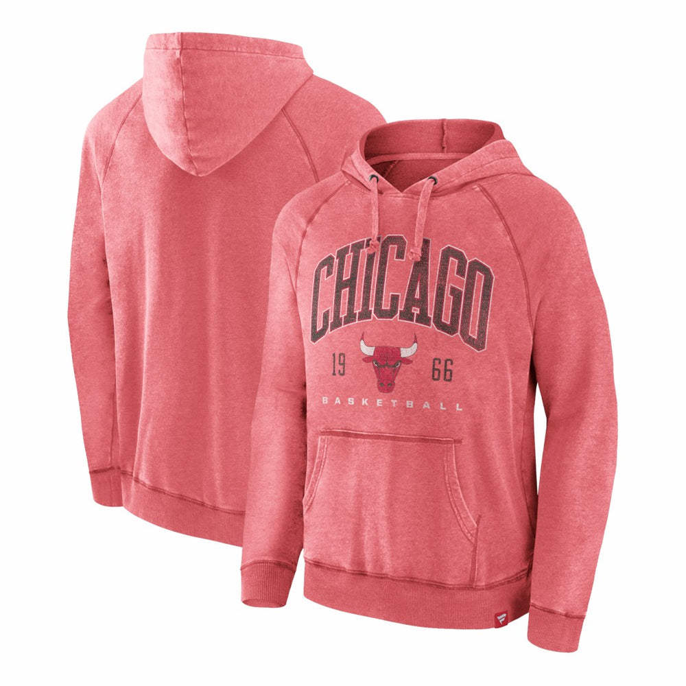 Chicago Bulls Foul Trouble Snow Wash Raglan Pullover Hoodie Heather Red