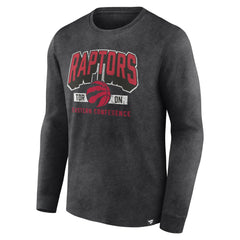 Toronto Raptors Front Court Press Snow Wash Long Sleeve T-Shirt Heather Charcoal