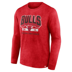 Chicago Bulls Front Court Press Snow Wash Long Sleeve T-Shirt Heather Red