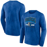 Dallas Mavericks Front Court Press Snow Wash Long Sleeve T-Shirt Heather Royal