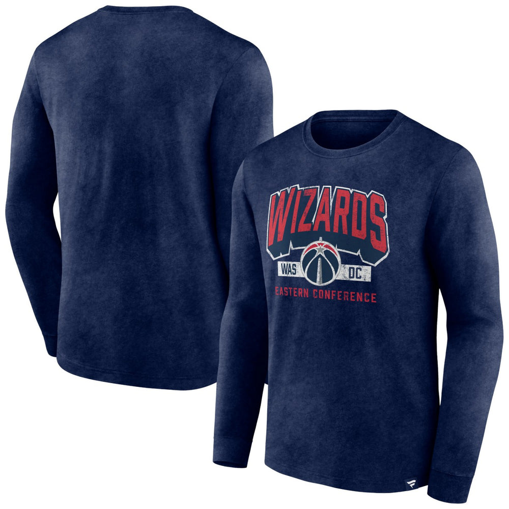 Washington Wizards Front Court Press Snow Wash Long Sleeve T-Shirt Heather Navy
