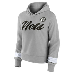 Brooklyn Nets Women's Halftime Pullover Hoodie Heather Gray