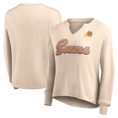 Phoenix Suns Women's Go For It Long Sleeve Notch Neck T-Shirt Tan