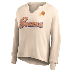 Phoenix Suns Women's Go For It Long Sleeve Notch Neck T-Shirt Tan