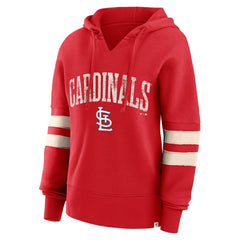 St. Louis Cardinals Fanatics Women's Bold Move Notch Neck High Hip Hoodie - Red Hoodies